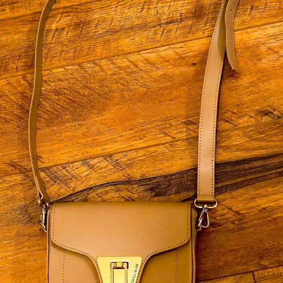 Giorgia Milani Leather Tan Flap Structured Crossbody Bag, UNUSED - Picture 8 of 10